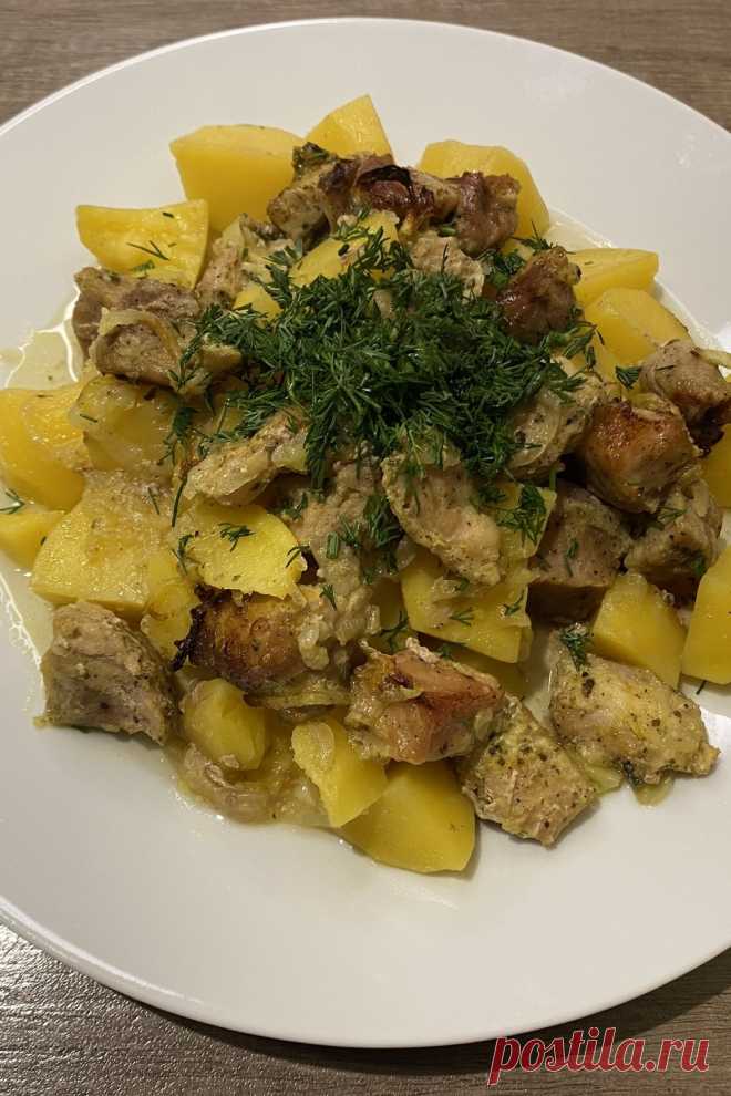 Свинина кусочками с картофелем в фольге