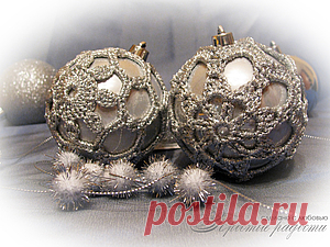 Обновляем новогодние шарики. Крючком. МК. / Ярмарка Мастеров - ручная работа, handmade