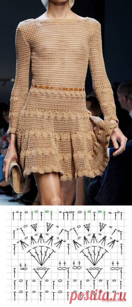 Вязаное платье крючком от Salvatore Ferragamo - схема платья крючком
