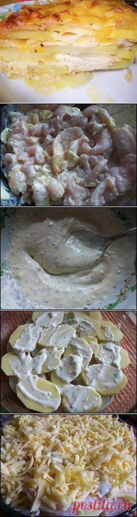 Картофельная запеканка с курицей и сыром (по-французски) - рецепт, ингридиенты и фотографии
