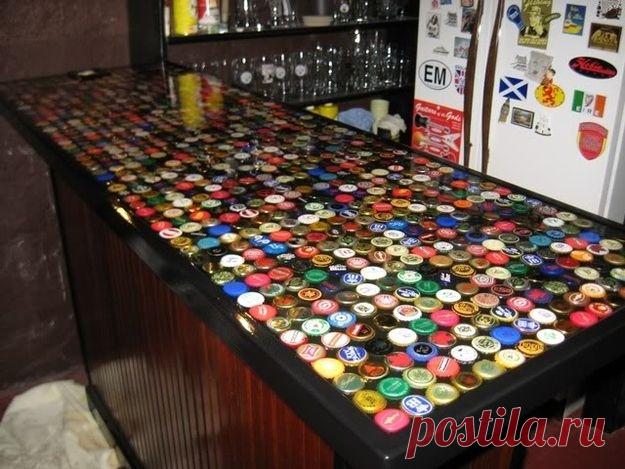 Декор и поделки из крышек от бутылок