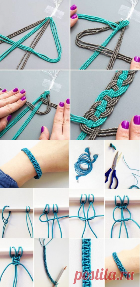 Браслеты. фото-уроки.  — Сделай сам, идеи для творчества - DIY Ideas
