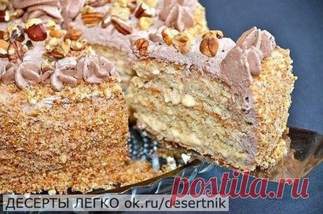 ТОРТ "БЕЛОЧКА" 
Ингредиенты:
Для теста:
яйца — 5 шт.; сливочное масло — 200 г;
сахар — 250 г;
мука — 1 стакан;
разрыхлитель — 1ч. ложка;
какао — 1,5 ст. ложки;
орехи — 1 стак;
сметана — 4 ст. ложки;
лимонный сок — 0,5 ч. ложки
Для крема:
сливки — 500 мл;
сгущенное молоко — 0,5 банки;
закрепитель сливок -4 пакетика
Для глазури:
сливки — 200 мл;
шоколад — 200 г;
желатин — 10 г;
печенье для обсыпки.
Приготовление:
1. Желтки отделить от белков, белки поставить в холодильник. Размягченное масло