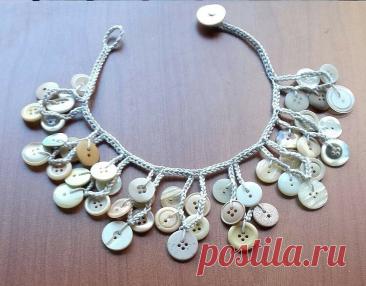 100 идей колье, браслетов, колец и бус из пуговиц. Стильные украшения своими руками из неожиданных материалов. | БЫТЬ ВОЛШЕБНИКОМ ЛЕГКО | Дзен