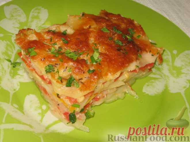 Картофельный гратен с овощами на RussianFood.com