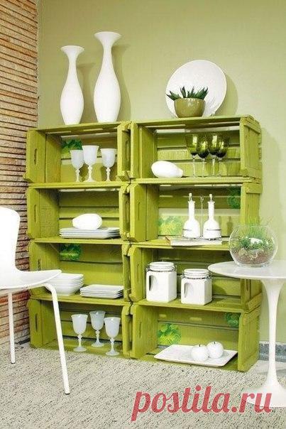 Ящики в дело, идея для интерьера