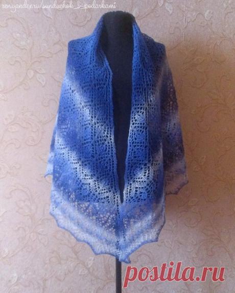 🧶 Мой опыт вязания ажурной шали «Северная жемчужина» из пряжи Кауни | Сундучок с подарками | Яндекс Дзен