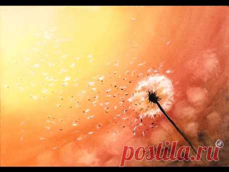 Watercolor Dandelion Painting Demonstration - YouTube