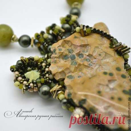 Купить Колье &quot;Плоскогорье. Стихия Земля&quot; - разноцветный, колье, бусы, подвеска, куллон, колье с камнями