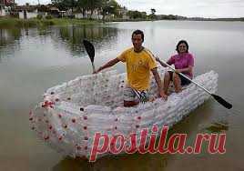 Лодка из пластиковых бутылок