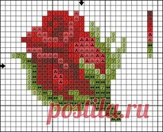 Схема розы для вышивки крестиком бисером