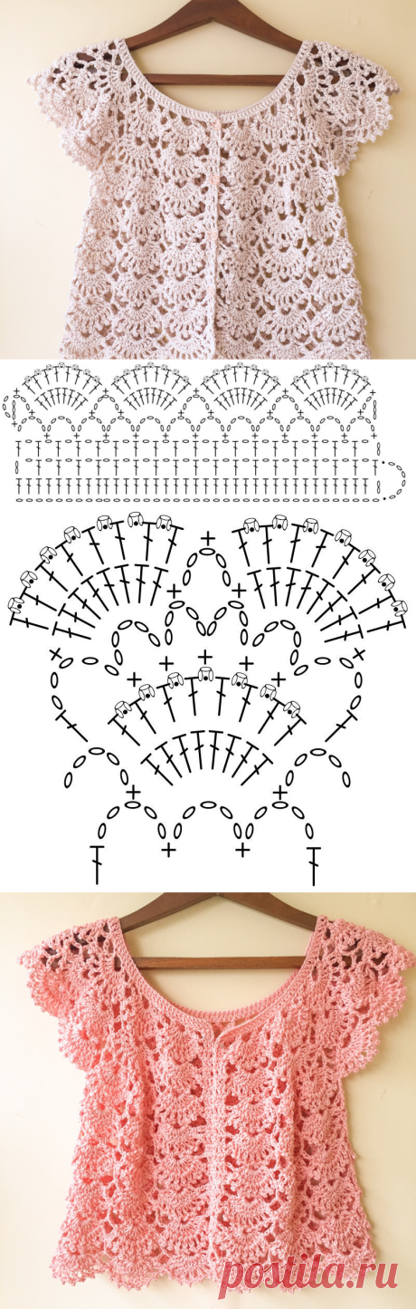 Picot Fan Stitch-воротник и кардиган-узоры крючком Лакшми