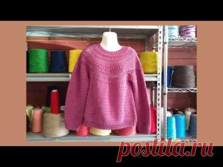 ¿CÓMO TEJER SUÉTER DE CUELLO REDONDO A CROCHET || TEJIDO CREATIVA