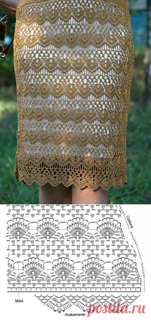 Элегантная юбка крючком. Длинная ажурная юбка крючком схема |