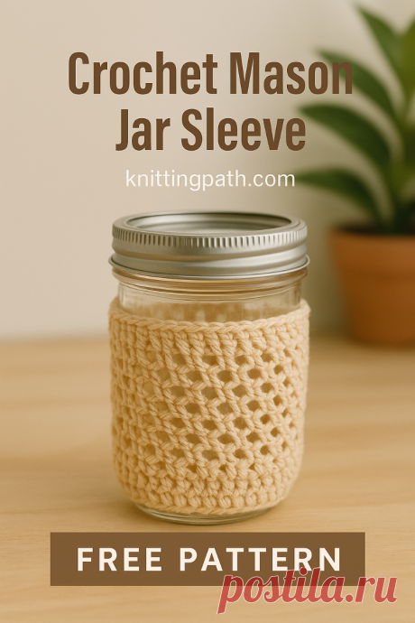Crochet Mason Jar Sleeve Free Pattern