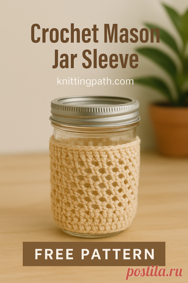 Crochet Mason Jar Sleeve Free Pattern