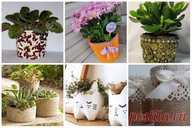 Как оригинально украсить цветочный горшок — DIYIdeas