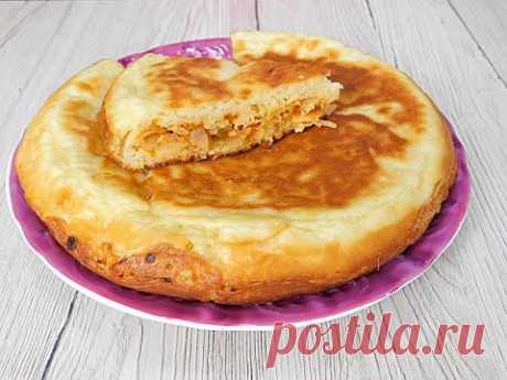 На сковороде заливной пирог!В 1000 раз вкусней чем из духовки!!