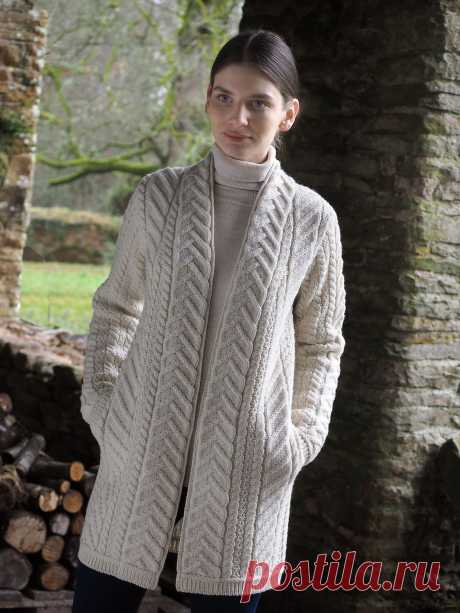 Ladies Shawl Aran Cardigan by Natallia Kulikouskaya for AranCrafts of Ireland