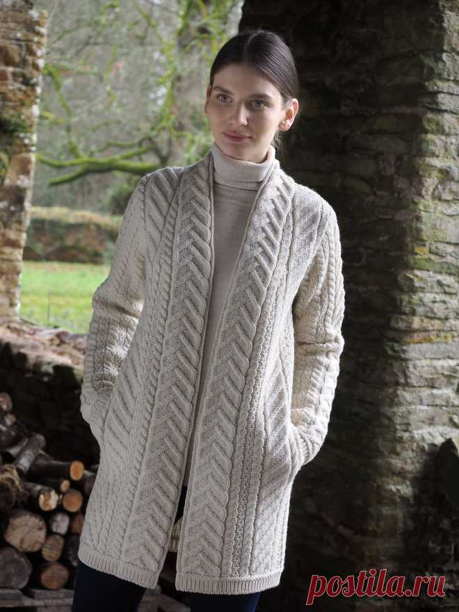 Ladies Shawl Aran Cardigan by Natallia Kulikouskaya for AranCrafts of Ireland