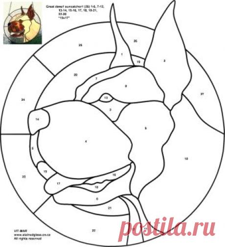 Free stained glass patterns/Great Dane free stained glass pattern - A4 Etc. Free Stained Glass Pattern Resizer