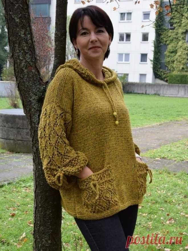 ТУНИКА НА СПИЦАХ С КАПЮШОНОМ И КАРМАНАМИ (Вязание спицами) Размер 48-52. Вам потребуется: 600 г пряжи (53%полиакрил, 47% шерсть; 50 г/220 м); спицы №4, №5 и №6; крючок №3; 2 большие бусины. Резинка: 2 лицевые, 2 изнаночные. Плотность вязания: 18 п. х 24 р.…