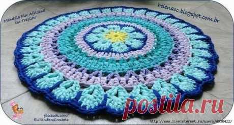 КОВРИК КРЮЧКОМ - АФРИКАНСКИЙ ЦВЕТОК