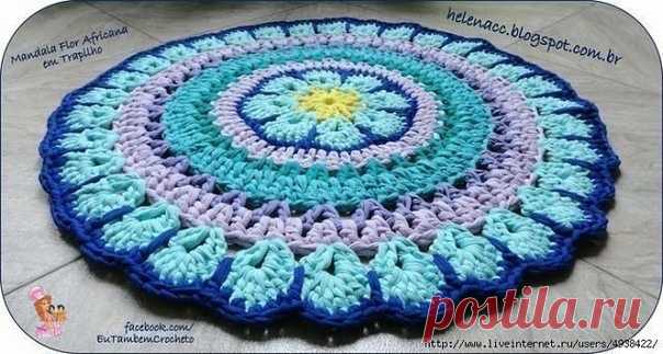 КОВРИК КРЮЧКОМ - АФРИКАНСКИЙ ЦВЕТОК