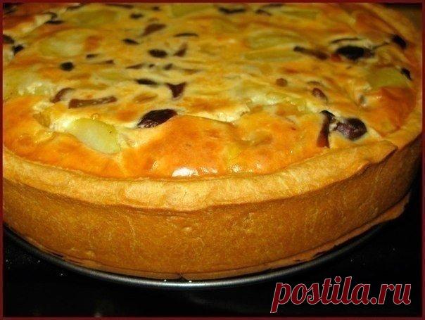 Пирог с картошкой и грибами