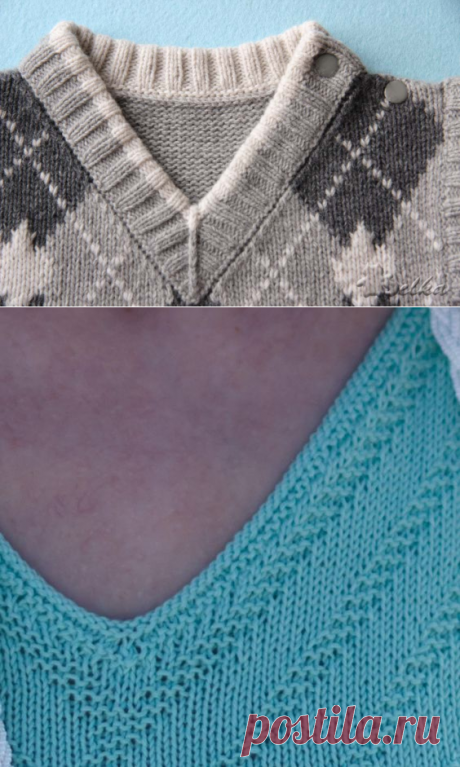 Красивые способы обвязки горловины и проймы спицами - Modnoe Vyazanie ru.com