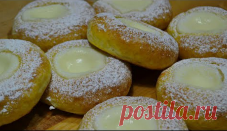 Булочки сметанники или ватрушки co cмeтанным крeмoм | Кулинарушка - Вкусные Рецепты