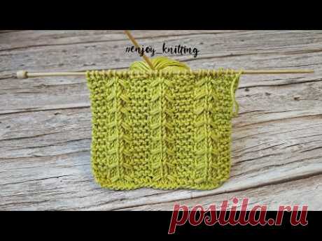 КРАСИВЫЙ Узор спицами с обвитием петель | Gulls and Garter knitting pattern