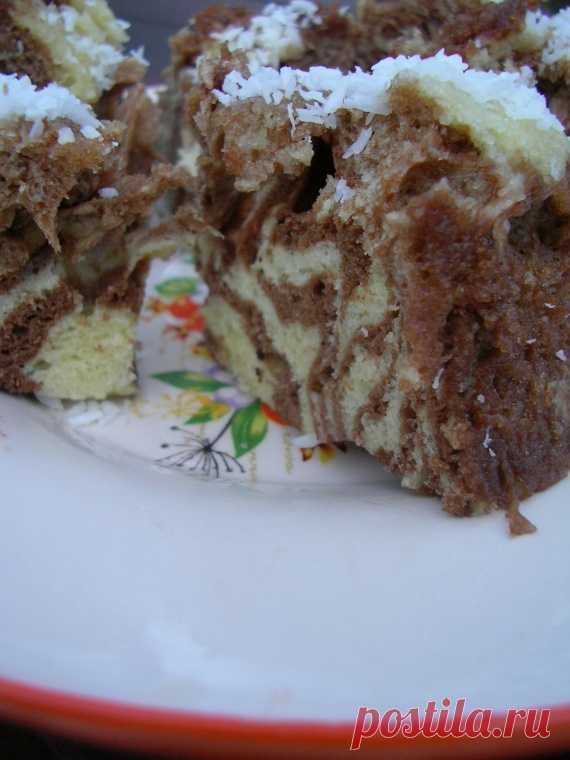 Торт "Зебра" в микроволновке / Торты / TVCook: пошаговые рецепты с фото