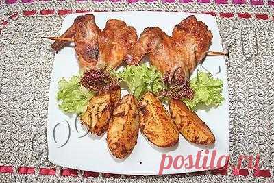 Крылышки, запеченные с лимоном, рецепт приготовления