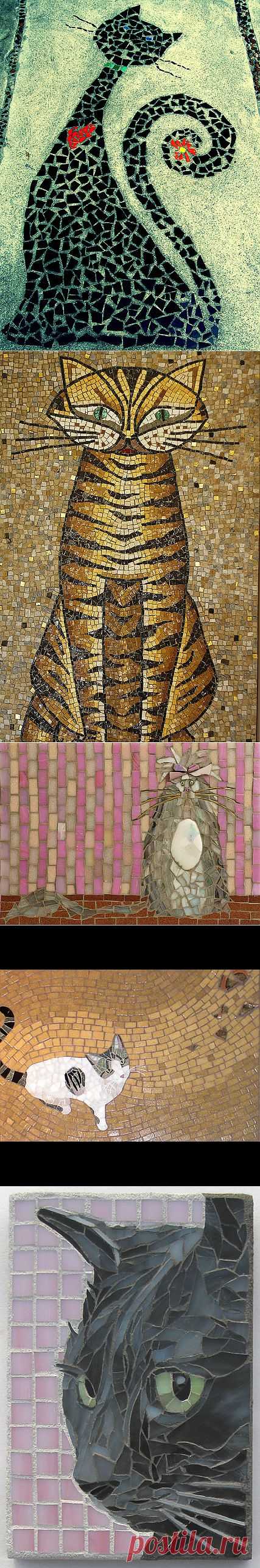 Cats in mosaic - идеи для мозаики