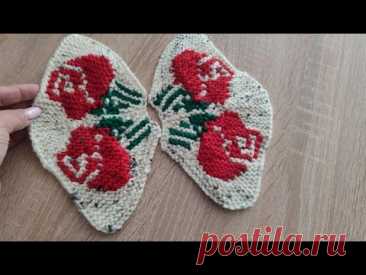 Красные розы для тапочек