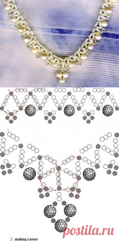 Free pattern schema for necklace Corner