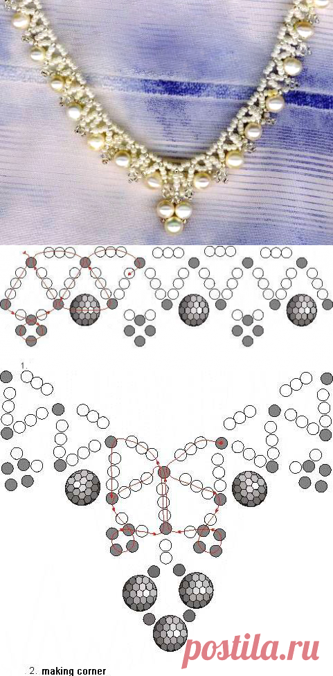 Free pattern schema for necklace Corner
