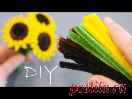 SMALL AND CUTE 🌻 How to make flowers from pipe cleaner 🌻 Sunflowers 🌻