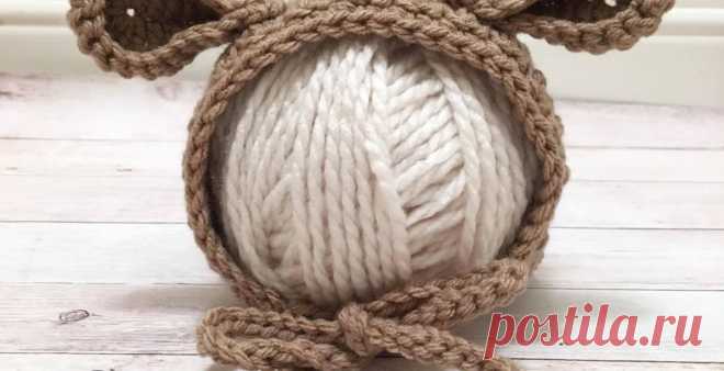 Новорожденная оленькая капот • Вращение вязания крючком
