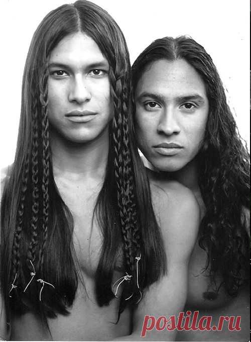 Native American men with Rick Mora on the left