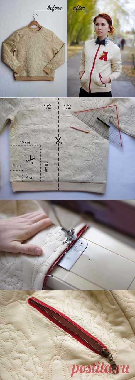 Переделка толстовки в Letteman jacket (DIY) / Курточные переделки /