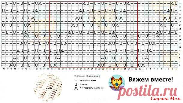Ажурный диагональный узор для рубашки-поло