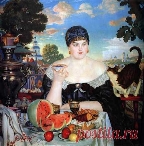 "КУПЧИХА ЗА ЧАЕМ"-КУСТОДИЕВ-1918