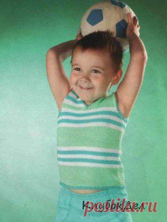Безрукавка для мальчика 3-4 года. Вязаные детские жилетки безрукавки
