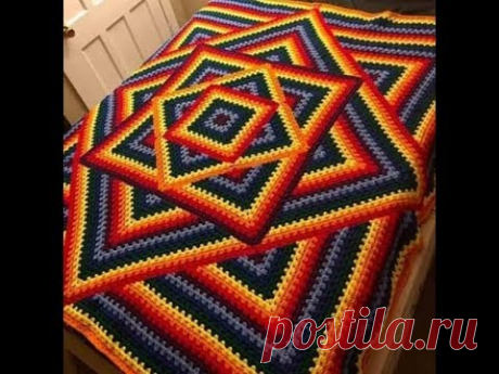 crochet manta facil granny caleidoscopio