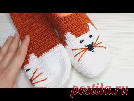 tığ işi kedi figürlü patik yapımı/tığ işi patik modelleri