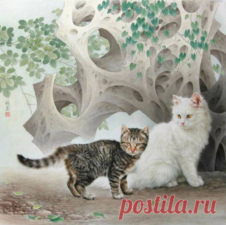 Кошки художника Xing Chengai