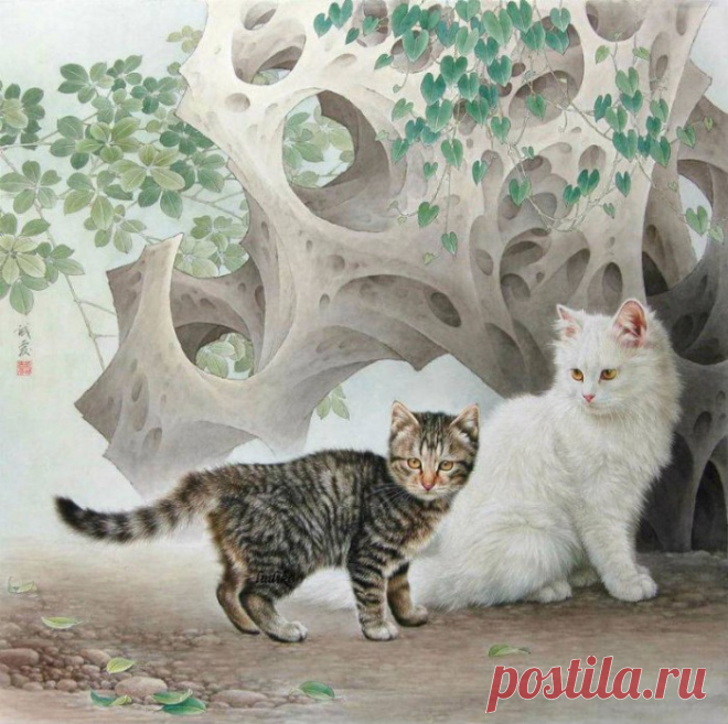 Кошки художника Xing Chengai