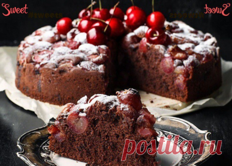Шоколадный пирог с черешней | Sweet Twittes